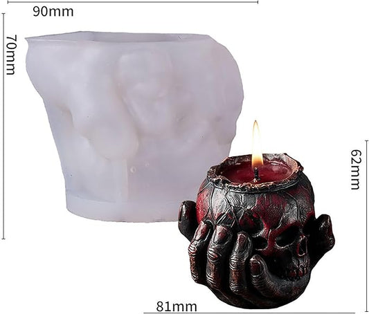 Halloween Skull Hand Ghost Cylinder Molds Silicone Wave Spiral Candle Mold - Silicone Resin Casting Molds for Candle & Resin & Soap Craft Supplies