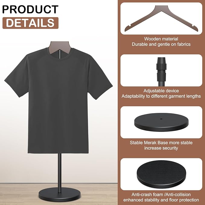 OLV Mannequin Torso, 18-34 Inch Adjustable Shirt Display Stand, Garment Display - Image 2