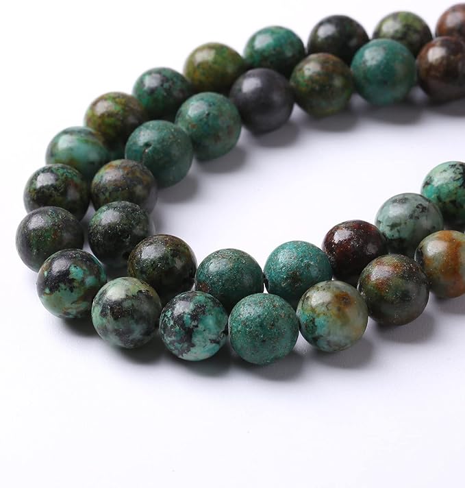 6mm 60pcs Natural African Turquoise Stone Beads for Jewelry Making Round Loose Gemstone Beads DIY Bracelet Necklace Earrings