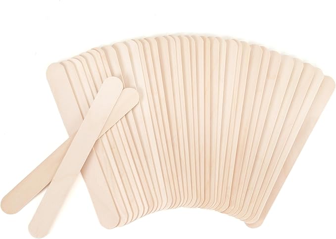 1200 Pieces Jumbo Wooden Craft Sticks, 6 Inch Multi-Purpose Wood Popsicle Craft Sticks Ice Cream Sticks, Small Ice Pop Sticks for Waxing, Stirring, Craft Project, Tongue Depressor, Plant Labels