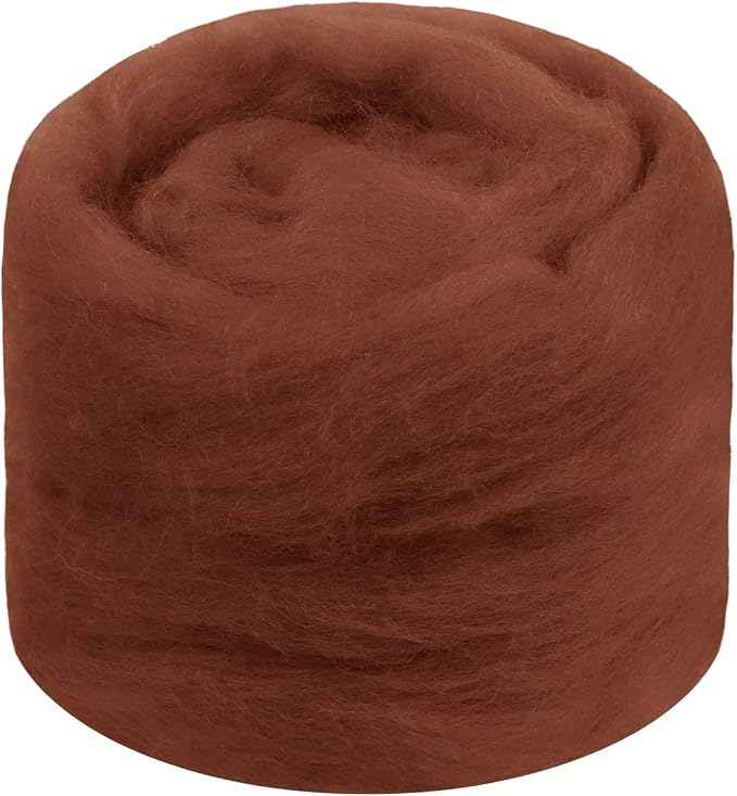JeogYong Needle Felting Wool, 1.76oz Wool Roving Chunky Wool Yarn, Caramel Wool by JeogYong