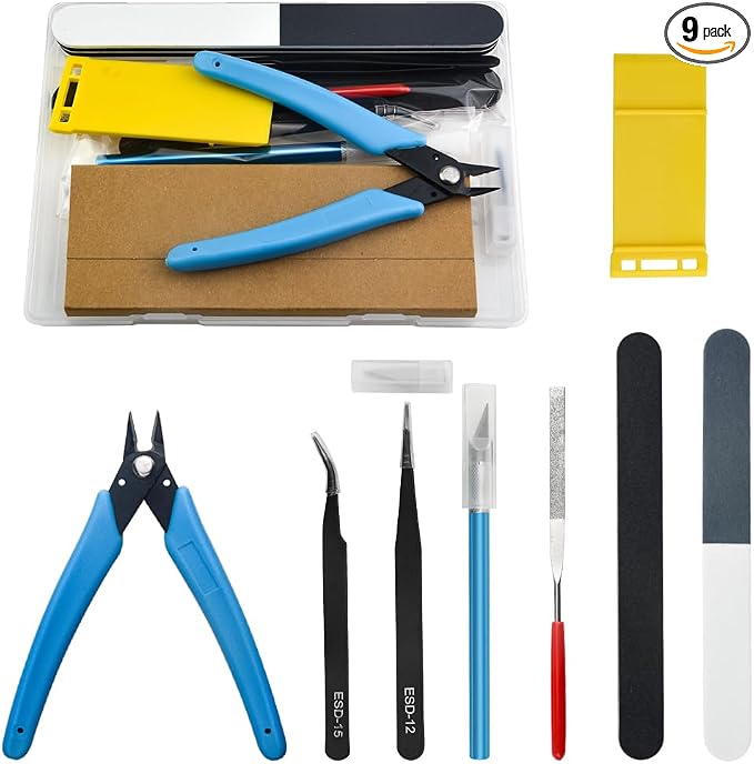 Professional 9 PCS Model Tools Kit Modeler Basic Tools Craft Set Hobby Building by BXQINLENX