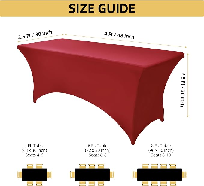 2-Pack 4ft Spandex Table Covers - Image 4