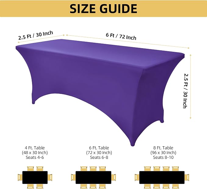 2-Pack 6ft Spandex Table Covers - Image 4