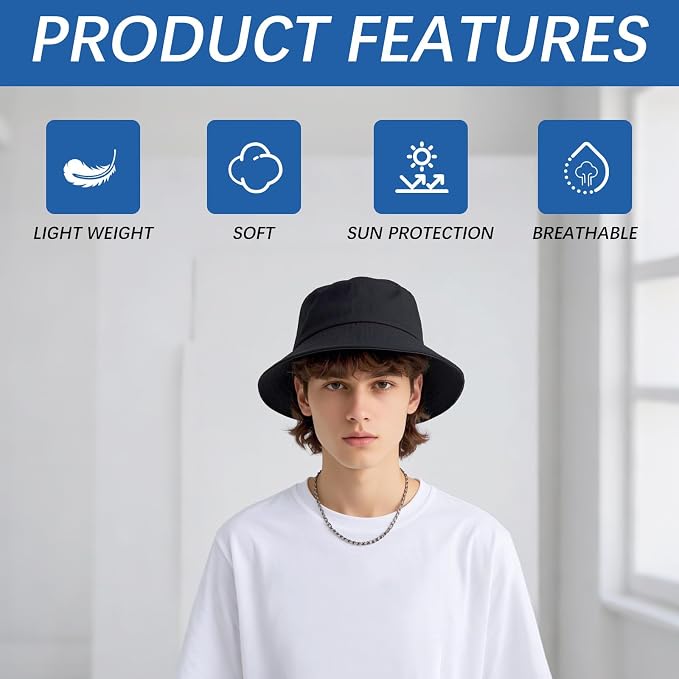 Bucket Hats Bulk Solid Color DIY Blank Hat Bucket Hats - Image 6
