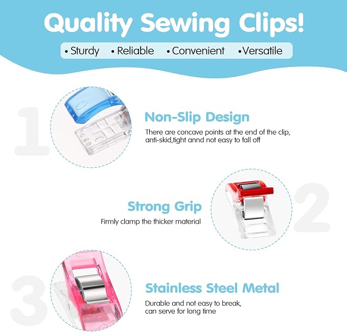 Beeveer 600 Sewing Clips for Fabric and Quilting - Image 4