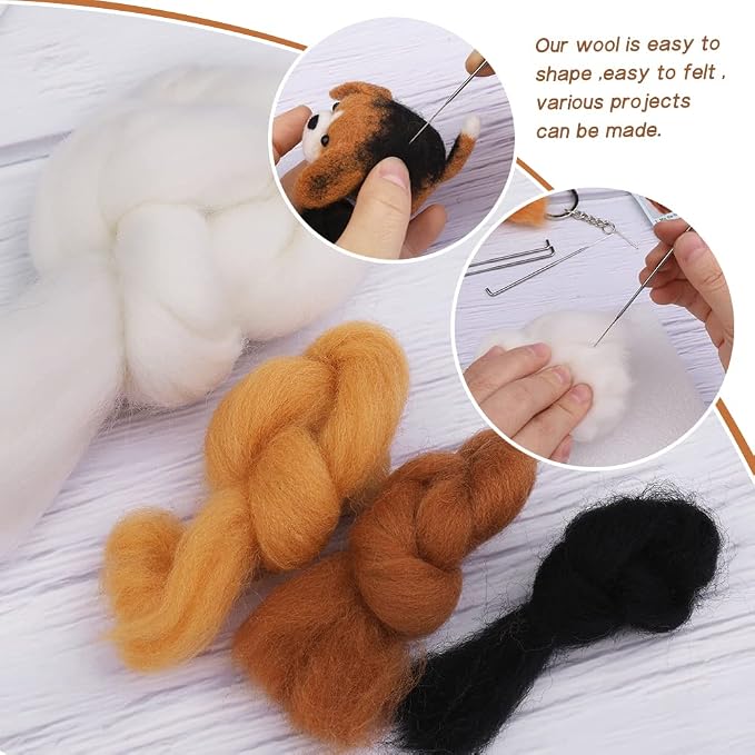 QMNNMA Needle Felting Kit for Beginners, Beagle Wool Felting Kit | Needle - Image 4