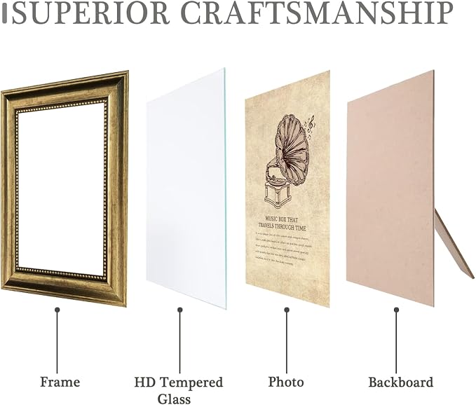 8x12 Picture Frame 2 Pack, Vintage Picture Frame Gold Frames Ornate Vintage - Image 2