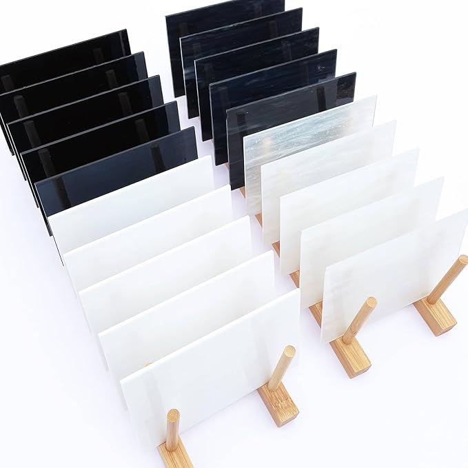 LITMIND 24 Sheets Stained Glass Variety Pack – Black & White Series 6 x 4 Inch by LITMIND