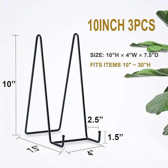 Hoewina Plate Stands for Display, 3 Pack 10 Inch Plate Holder Display Stands - Image 2