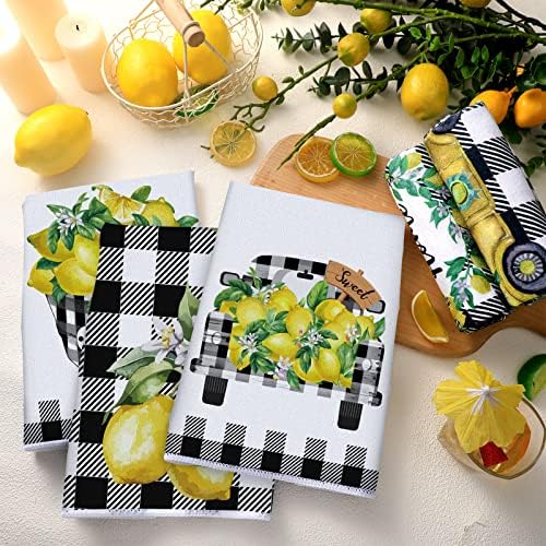 Redbaker 6 Pcs Lemon Kitchen Towels Lemonade Dish Towels - Image 6