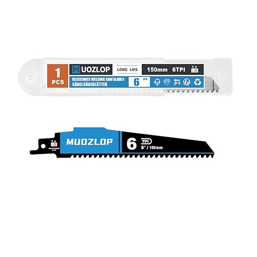 1 Pack 6 inch Reciprocating Saw Blades Set，6 TPI High Carbon Saw Blades for Wood with Nails ，Saw Blades with Organizer Case (1, 6T/6inch)