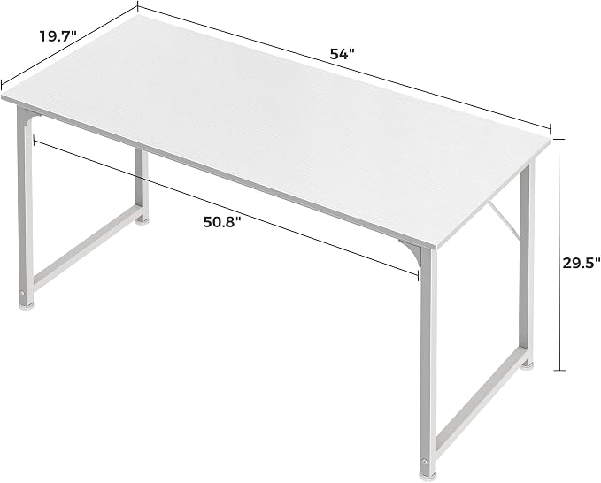 Huuger Computer Desk, 55 Inch Home Office Desk, Gaming Writing Work from Home - Image 3