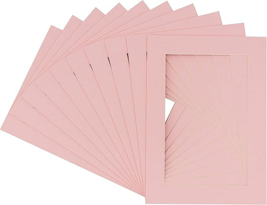 11x14 Mat for 8.5x11 Photo - Precut Soft Pink Picture Matboard for Frames Measuring 11 x 14 Inches - Bevel Cut Matte to Display Art Measuring 8.5 x 11 Inches - Acid Free Pack of 100 MATS