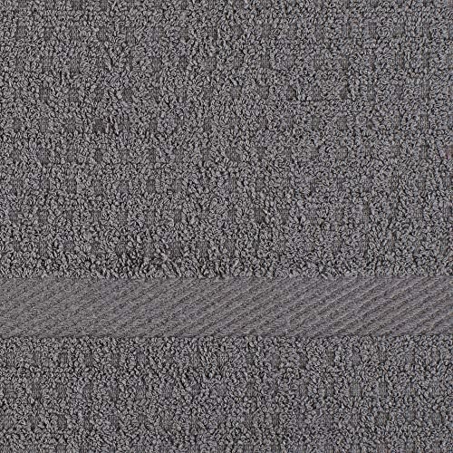 DII Basic Terry Collection Waffle Dishtowel Set, Solid Gray, 4 Piece - Image 4