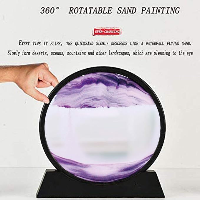 Muyan Moving Sand Art Picture Sandscapes in Motion Round Glass 3D Deep Sea Sand - Image 8