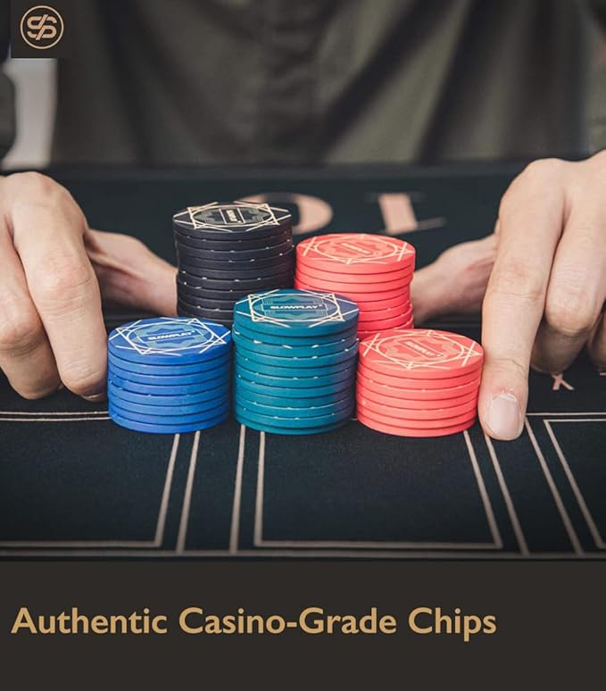 SLOWPLAY Nash Ceramic Poker Chips in Bulk, Casino Grade Ceramic 10-Gram Poker Chip for Texas Hold'em, 39mm Professional Chips Pack of 50 with Denomination of 10000