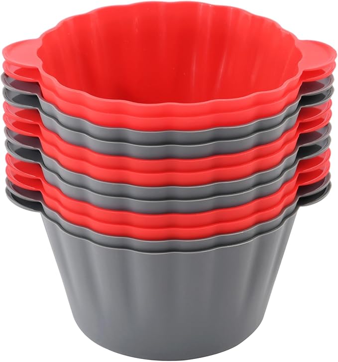 12 Pack Reusable Non-stick Large Silicone Baking Cups, 3.54 Inch Jumbo Silicone by Mirenlife