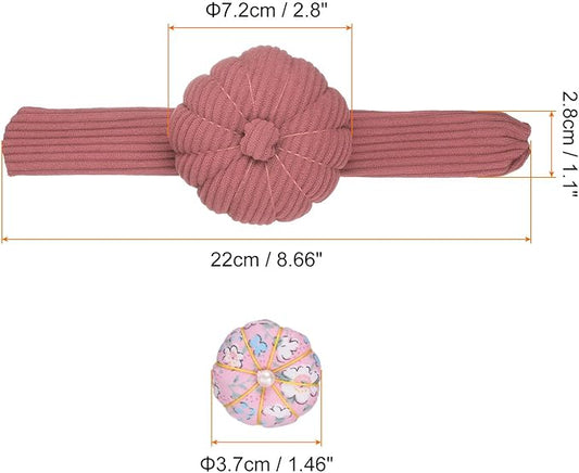 HARFINGTON Wrist Pin Cushions, Sewing Needle Pin Cushion Adjustable Strap with Elastic Strap Finger Ring Pincushions Fit All Wrist Sizes for Sewing Quilting Needlework DIY Crafts, Cameo/Pink