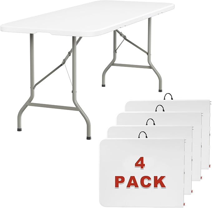 Elevon 6FT Folding Tables – Heavy Duty Portable Foldable Table by ELEVON