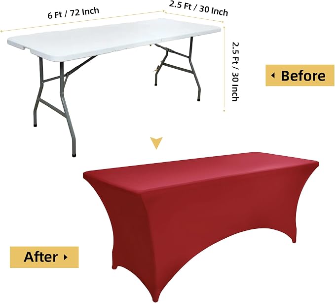 10-Pack 6ft Spandex Table Covers - Image 7