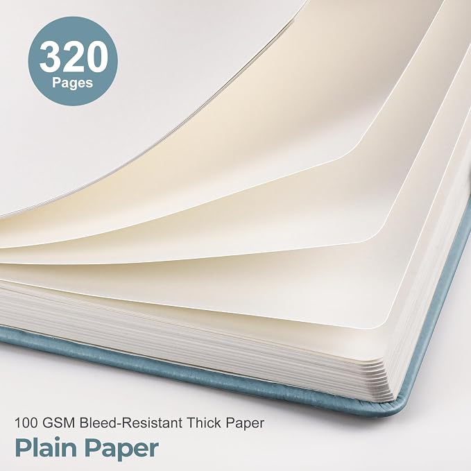 EMSHOI Blank Journal Notebook, 320 Pages, A5 Size | Leather Hardcover, 100 GSM - Image 3