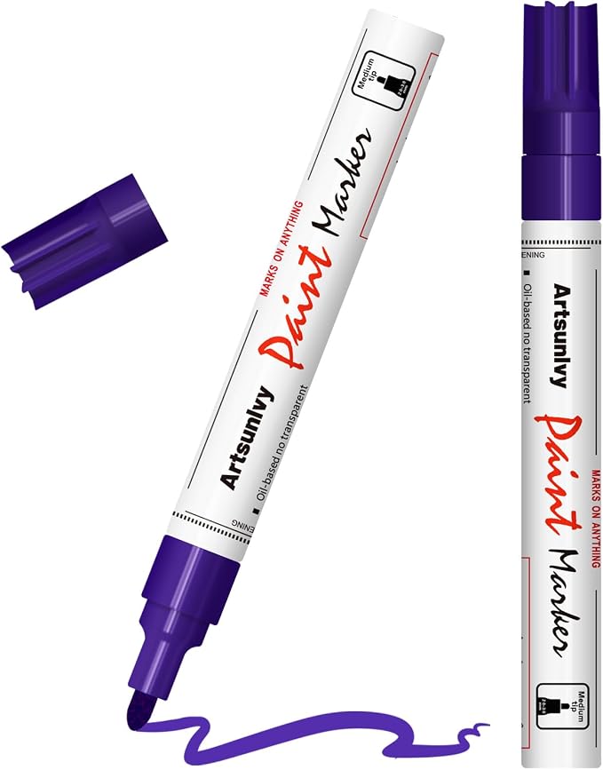 Purple Paint Pens Permanent Markers - Image 7