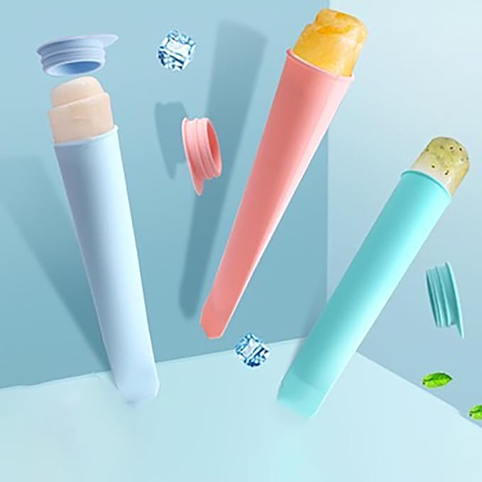 6Pcs Silicone Popsicle Molds Multicolor Popsicle Ice Pop Molds Baby Popsicle - Image 7