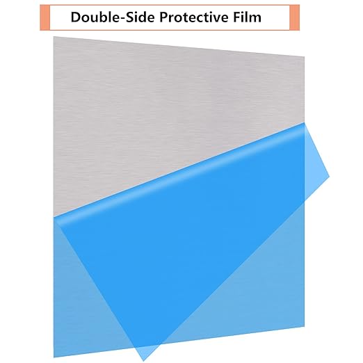 2Pack 5052 H32 Thin Aluminum Sheet Metal 12 x 12 x 0.012 (12Mil) Aluminum Plate Covered with Protective Film, Rectangle Thin Aluminum Metal Plate for Crafting, DIY, Handcraft, Backsplashes, 0.3mm