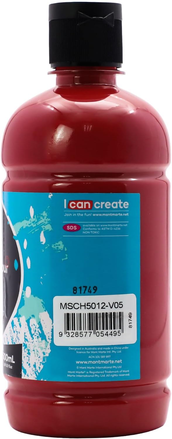 Mont Marte Signature Crimson Acrylic Paint, Semi-Matte Finish, Suitable - Image 3