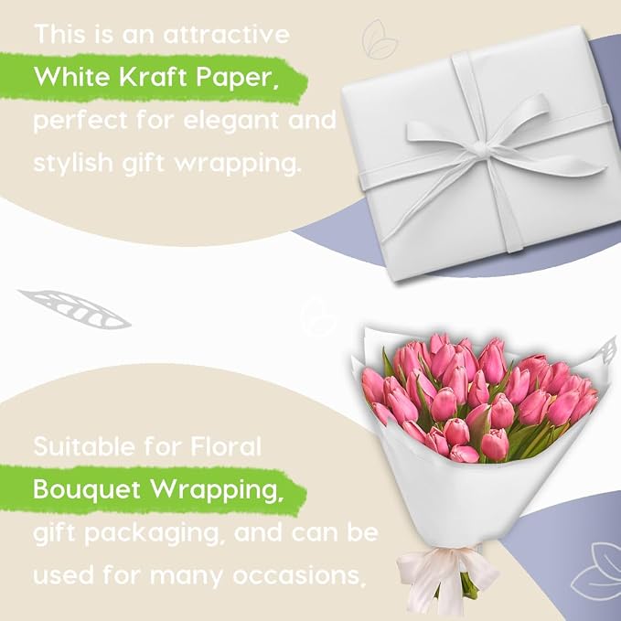 PerkHomy White Kraft Paper Roll 48" x 3 - Image 3