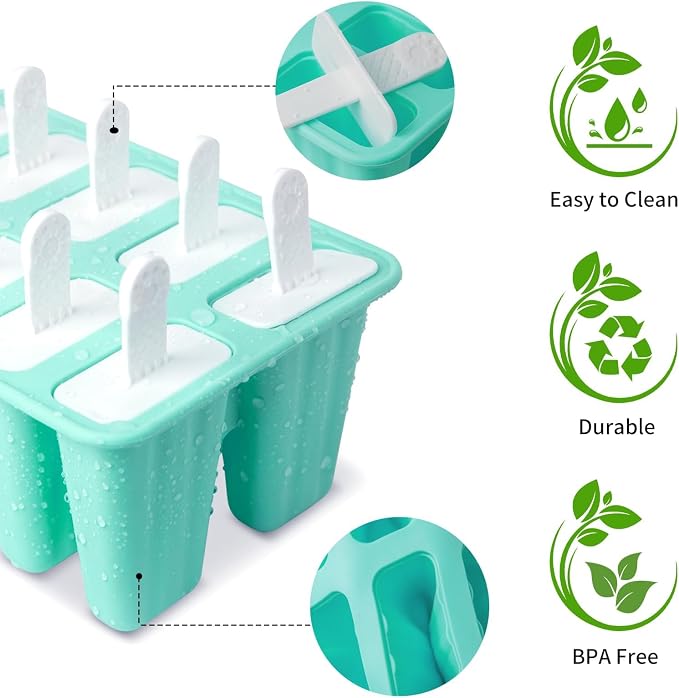Popsicles Molds, 10 Pieces Silicone Ice Pop Molds - Image 3