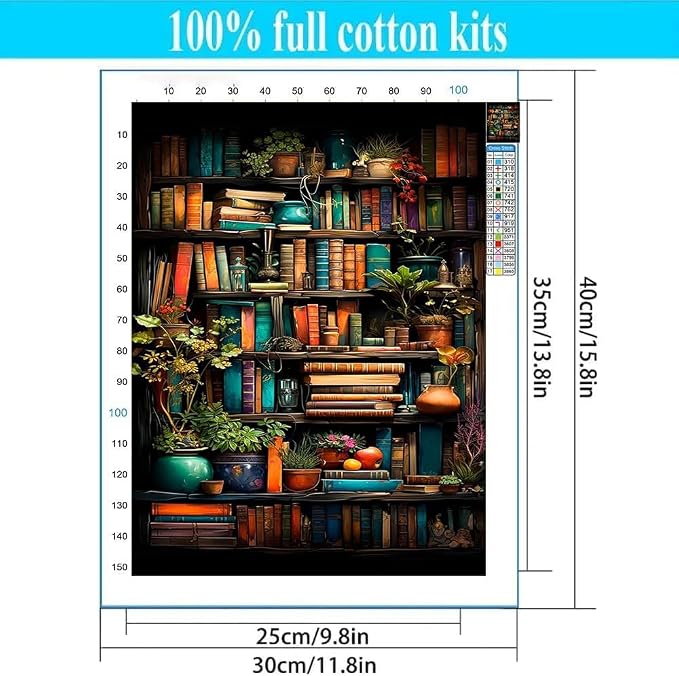 4 Pack Book Flower Stamped Cross Stitch Kits - Image 4