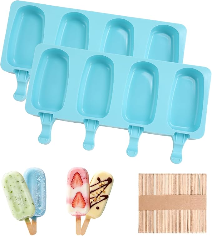 Popsicles Molds, Reusable Silicone Ice Pop Cream Cakesicle Maker Mold 4 Cavities by Unknown