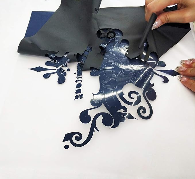 Guangyintong Heat Transfer Vinyl Black HTV Rolls, 12" x 10ft Iron on Vinyl for T-Shirts, Matte Surface HTV for All Cutter Machine Easy to Cut & Weed for Heat Vinyl DIY Design