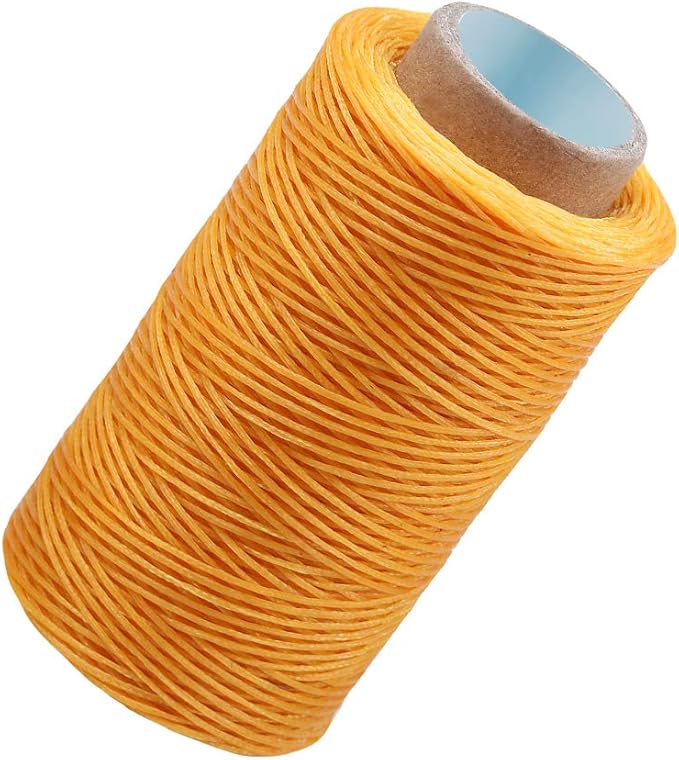 284 Yards Waxed Thread, 210D Heavy Duty Upholstery Wax Thread for Leather Sewing,0.8mm Flat Waxed Linen Cord for Bookbinding/Shoe Repairing/Leather Projects