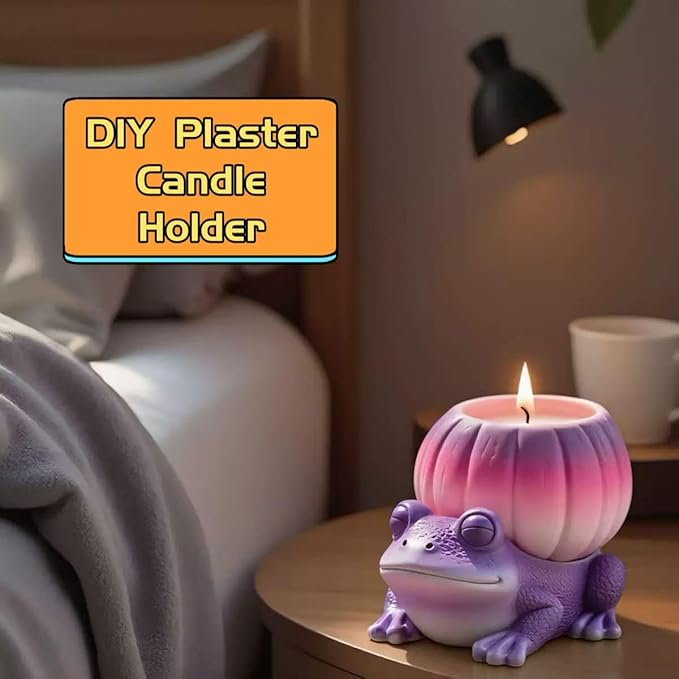 Animal Resin Molds Silicone 3D Cute Frog Epoxy Resin Plaster Candle Holder Wax Molds for Candle Making, Art Crafts DIY Unique Display Home Decor