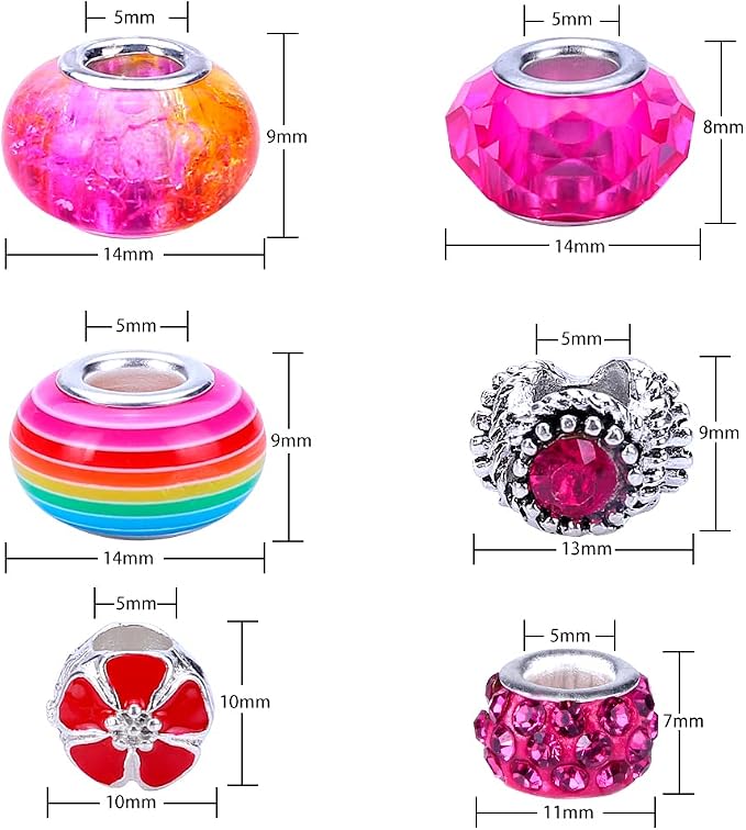 European Large Hole Spacer Charm Beads - Image 3