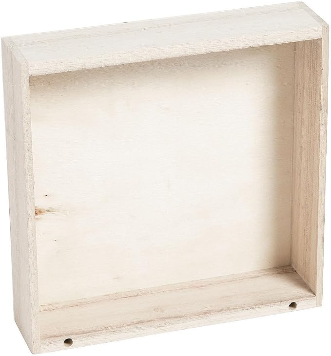 Fun Express - DIY Unfinished Wood Box Frames Unfinished Wooden Rectangle Shadow by FunExpress