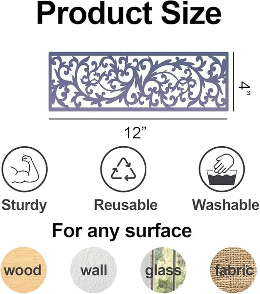 Floral Stencils for Crafts Reusable Texture Stencils Background Stencil Leaf Swirl Templates for Painting on Wood Furniture Card Canvas
