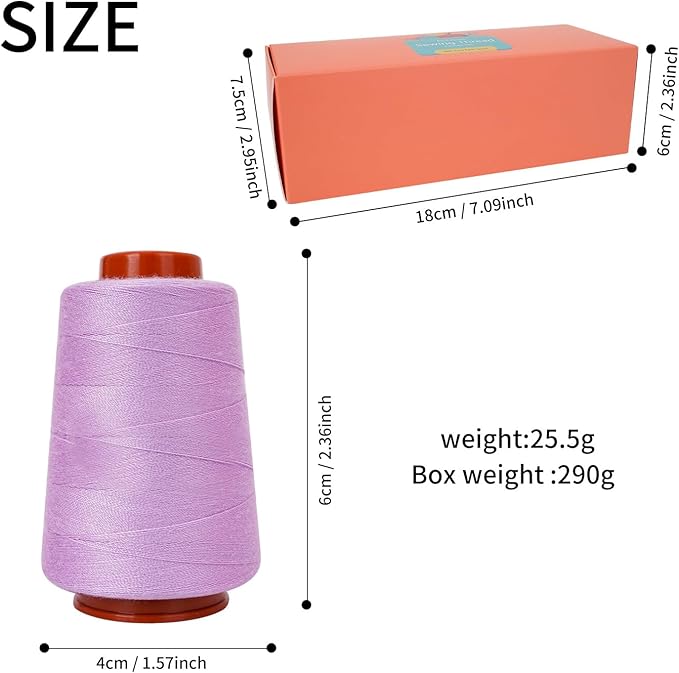 10 Pcs Sewing Thread, All Purpose Sewing Thread,40 wt, Assorted Colors Each 800 Yards of Polyester Threads for Sewing Machine, Hand Stitching, Quilting, Serger (Purple Color System)