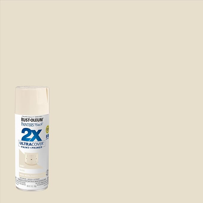 Rust-Oleum 334035 Painter's Touch 2X Ultra Cover Spray Paint, 12 oz, Gloss Ivory - Image 2
