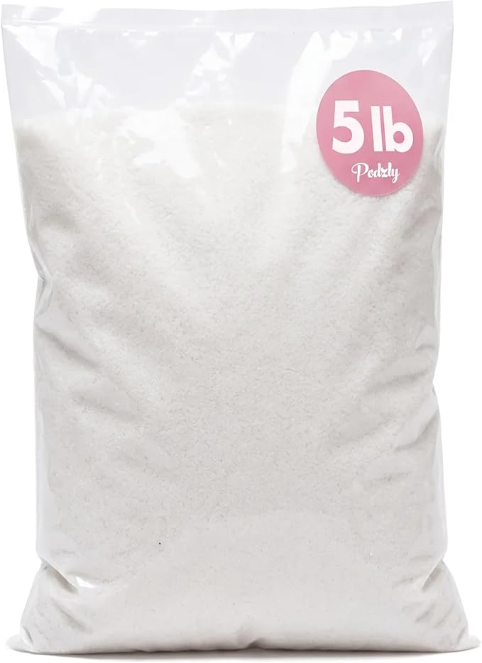 Podzly Decorative Bulk Craft Sand – 5 lb White Fine Grain Sand by Podzly