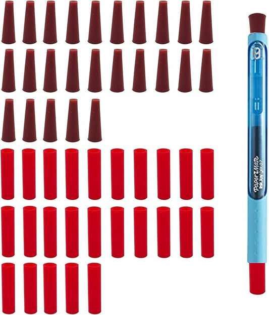 25 Silicone Pen Plugs and 25 Nonstick Silicone Sleeves for Epoxy Pen Turner Attachment,Silicone Plug Caps Tool Accessory Compatible with Inkjoy,Epoxy Pen Turner Making Supplies Glitter for Epoxy Resin