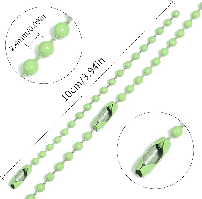 Lemonkey 100Pcs Ball Beads Chains Bulk, 4 Inch Dog Tag Metal Small Chains - Image 2