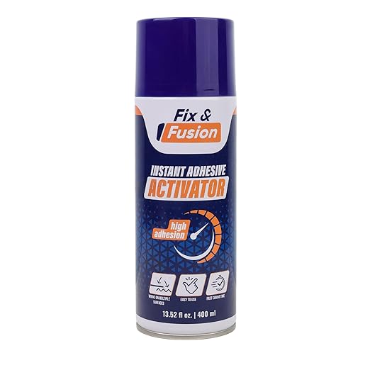 FIX & FUSION Activator Spray (13.5 Fl Oz), Instant Cure Accelerator for Cyanoacrylate (CA) Super Glue for Wood, Plastic, Rubber, Granite, and DIY & Professional, Accelerates Bonding Strength, (1 Pack)