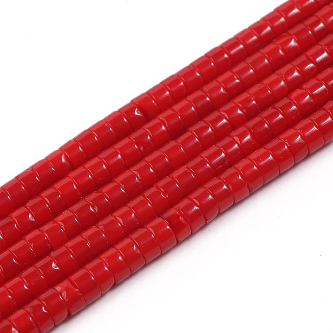 150Pcs 4×2mm Natural Red Coral Spacer Stone Beads by Nitopupu