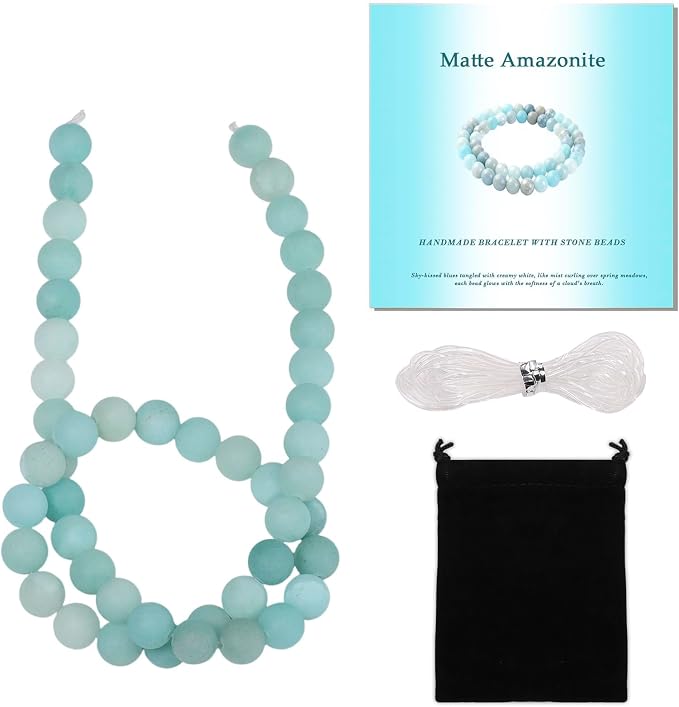 8mm Matte Light Amazonite Bead, 15-Inch Matte Round Loose Stone Beads by THRELE