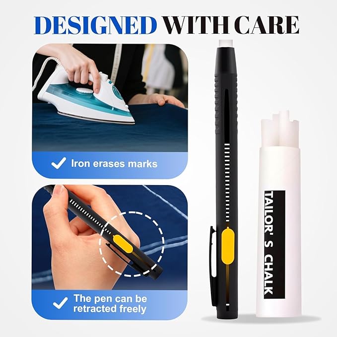 Heat Erasable Fabric Marking Pen Set, 2 Pens with 20 Refills, for Sewing, Quilting, Embroidery