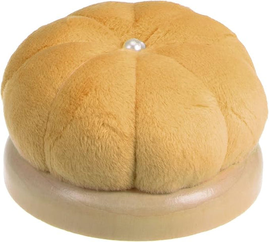 HARFINGTON Wooden Base Needle Pincushions Japanese Style Pin Cushions Round Pin Cushion Needle Holder for Sewing Quilting Needlework DIY Crafts, Khaki